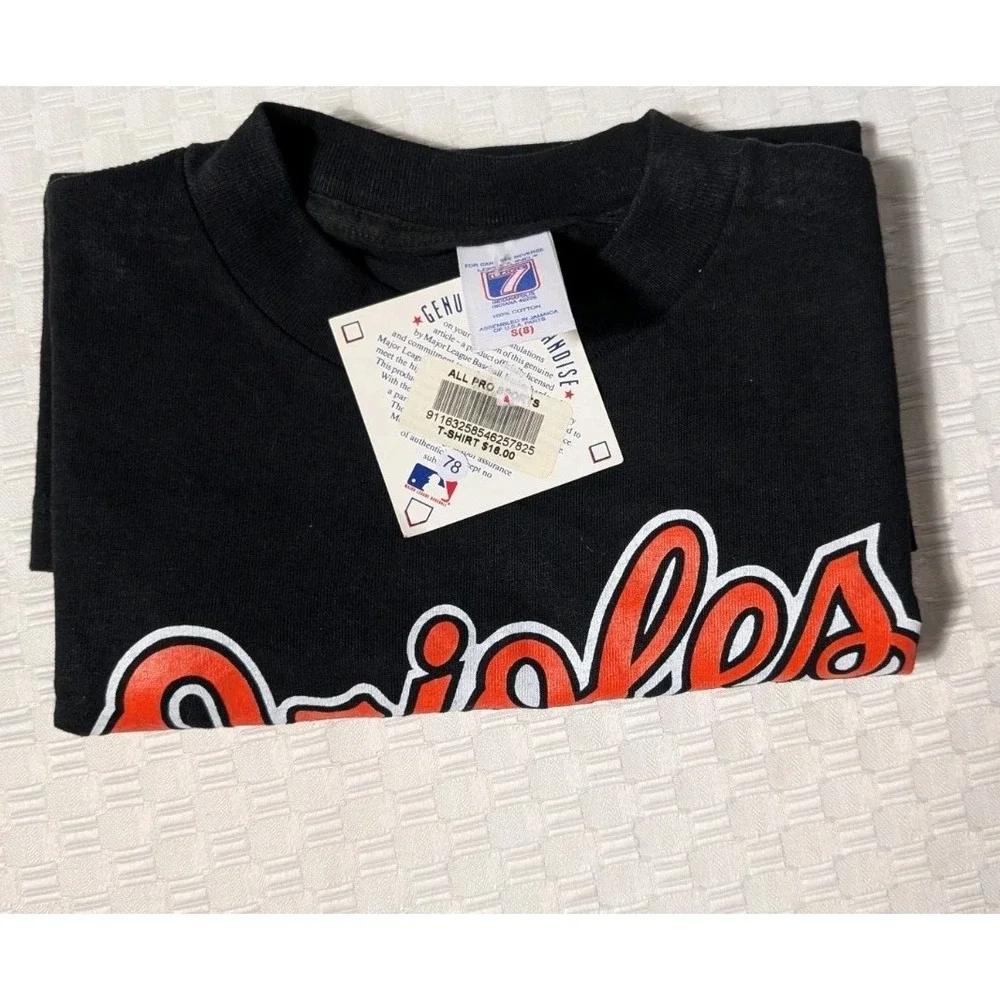Vintage 1999 Baltimore Orioles Baseball Graphic T Shirt Child Size 8  Black Y2k